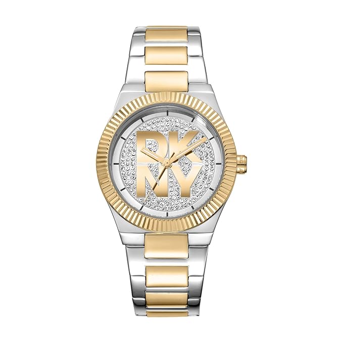 DKNY Logo Analog Silver Round Dial Women's Watch