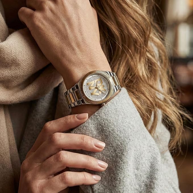 DKNY Logo Analog Silver Round Dial Women's Watch