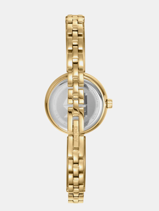 Logo Women Quartz Green Dial Analog Stainless Steel Watch