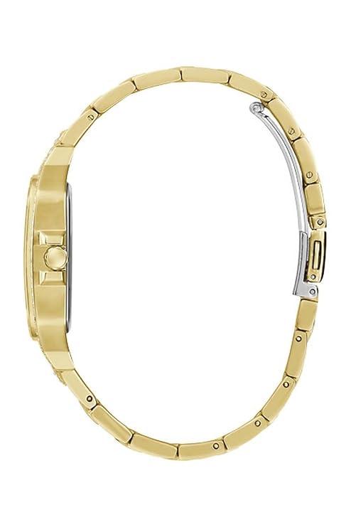 GUESS Womens 35 mm Deco Champagne Dial Stainless Steel Analog Watch