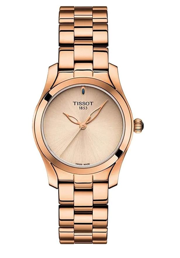 Tissot T-Wave Analogue Women's Watch (Rose Gold Dial Rose Gold Colored Strap)