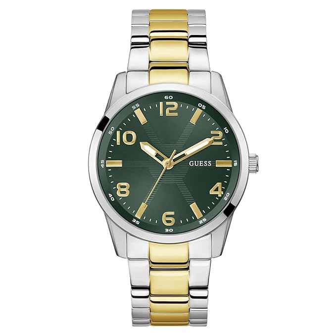 GUESS Stainless Steel Analog Green Dial Men's Watch-Gw0804G4, Band Color:Multicolor
