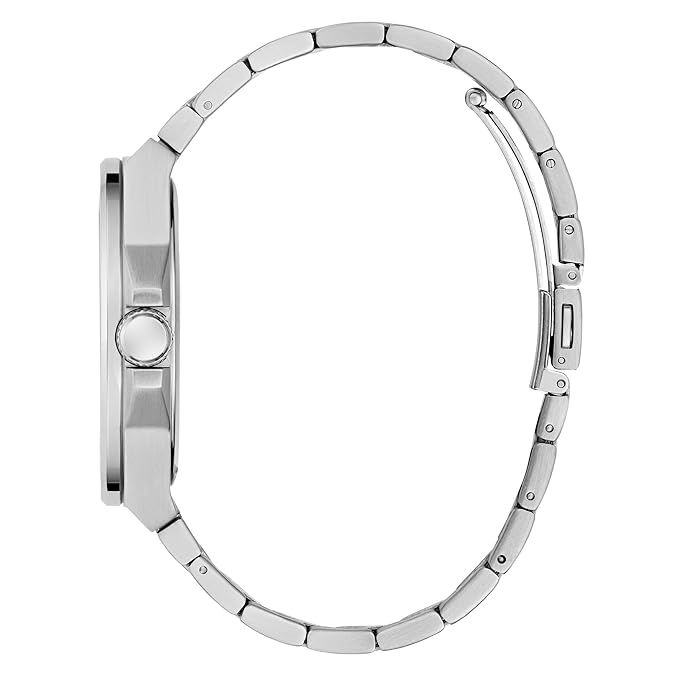 Guess Stainless Steel Analog Black Dial Men's Watch-Gw0833G3, Band_ Silver