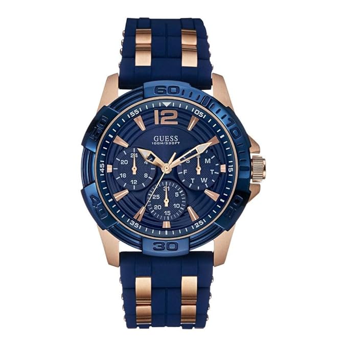 Guess Silicone Analog Blue Dial Men Watch
