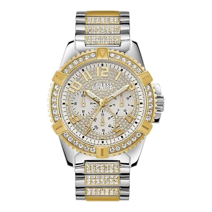 GUESS Stainless Steel Women U0799G4 Gold Dial Stainless-Steel Japanese Quartz Fashion Analog Watch, Gold Band