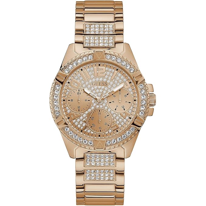 Guess Stainless Steel Analog Rose Gold Dial Women Watch-W1156L3, Rose Gold Band