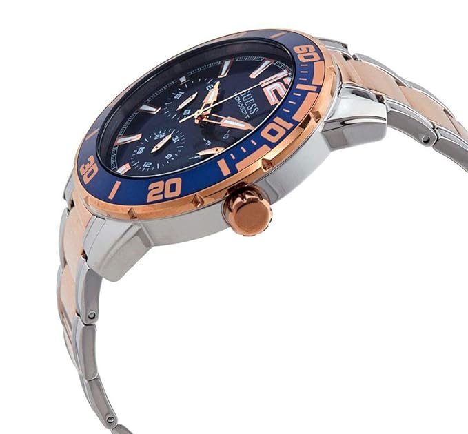 GUESS Stainless Steel Analog Blue Dial Men Watch-W1249G3, Multi-Color Band