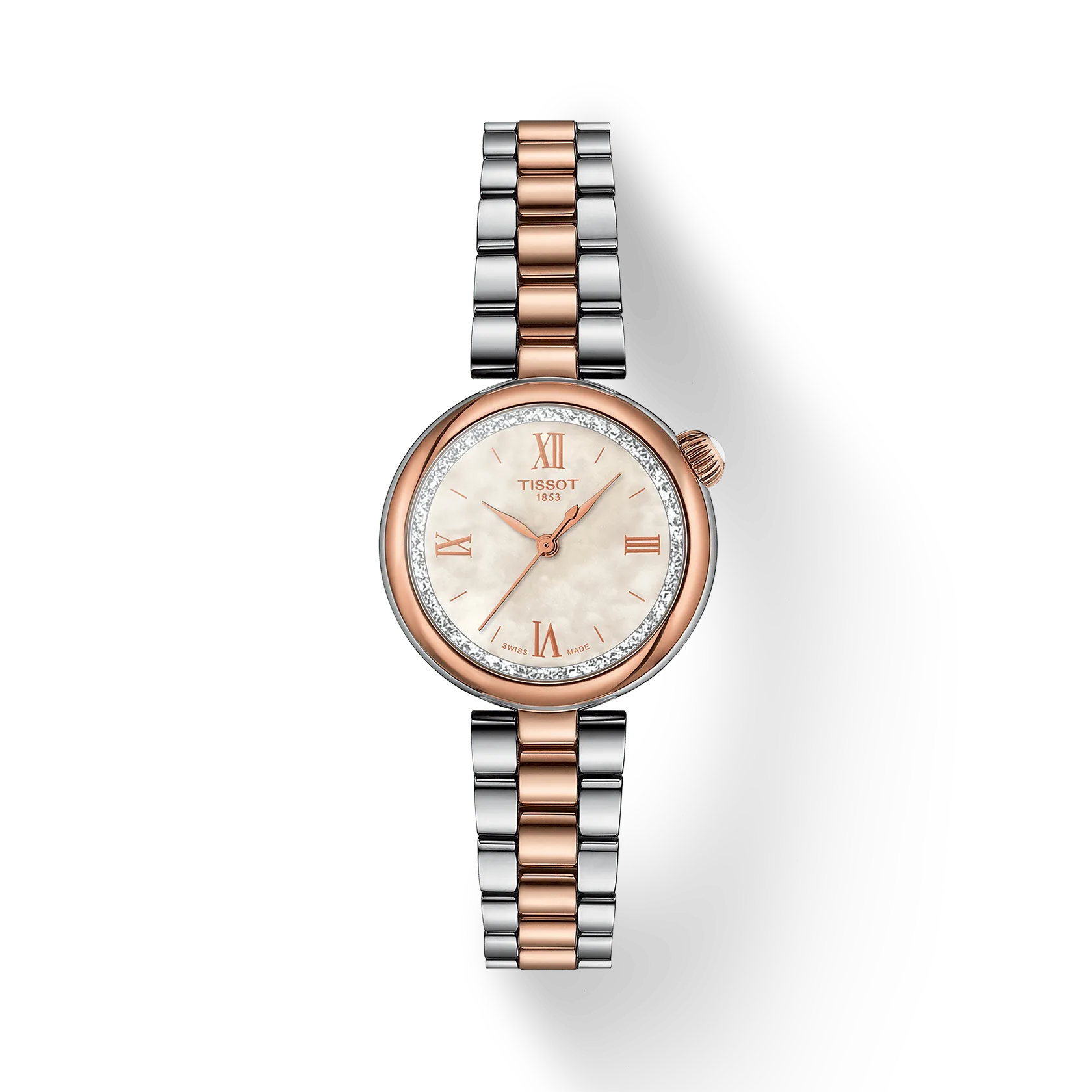 TISSOT Desir Women Quartz White Mother Of Pearl Dial Analog Stainless Steel Watch
