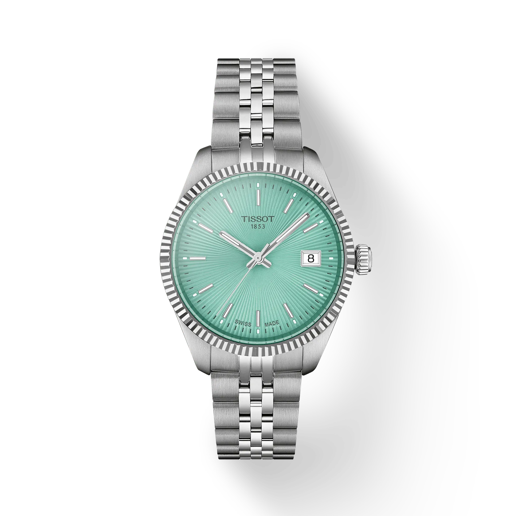 TISSOT Ballade Women Quartz Light Green Dial Analog Stainless Steel Watch