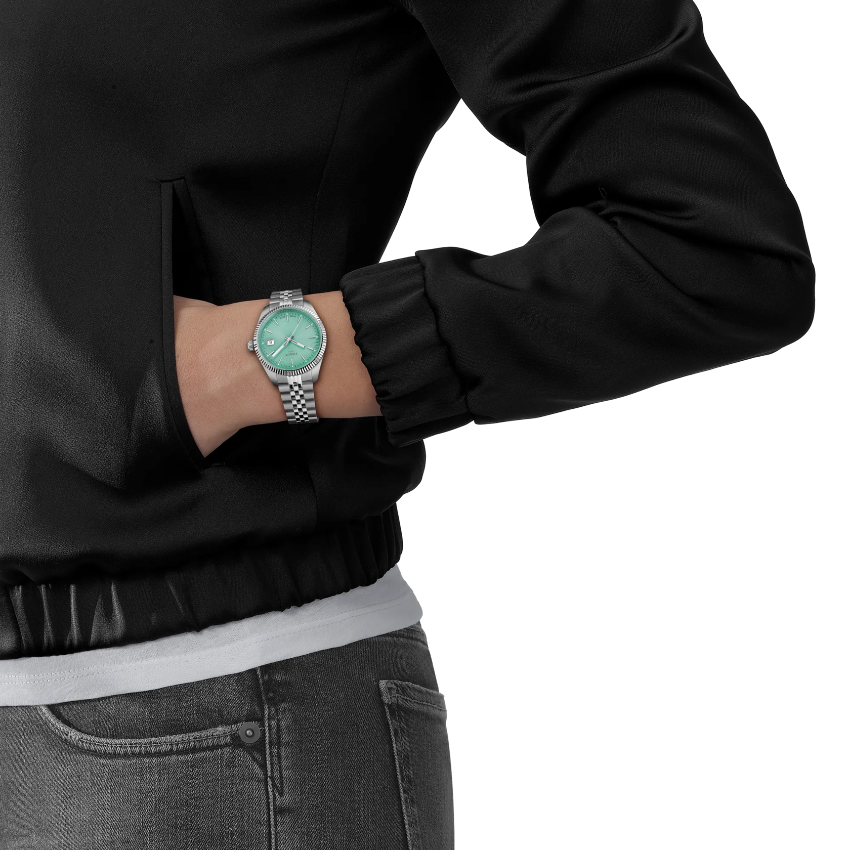 TISSOT Ballade Women Quartz Light Green Dial Analog Stainless Steel Watch