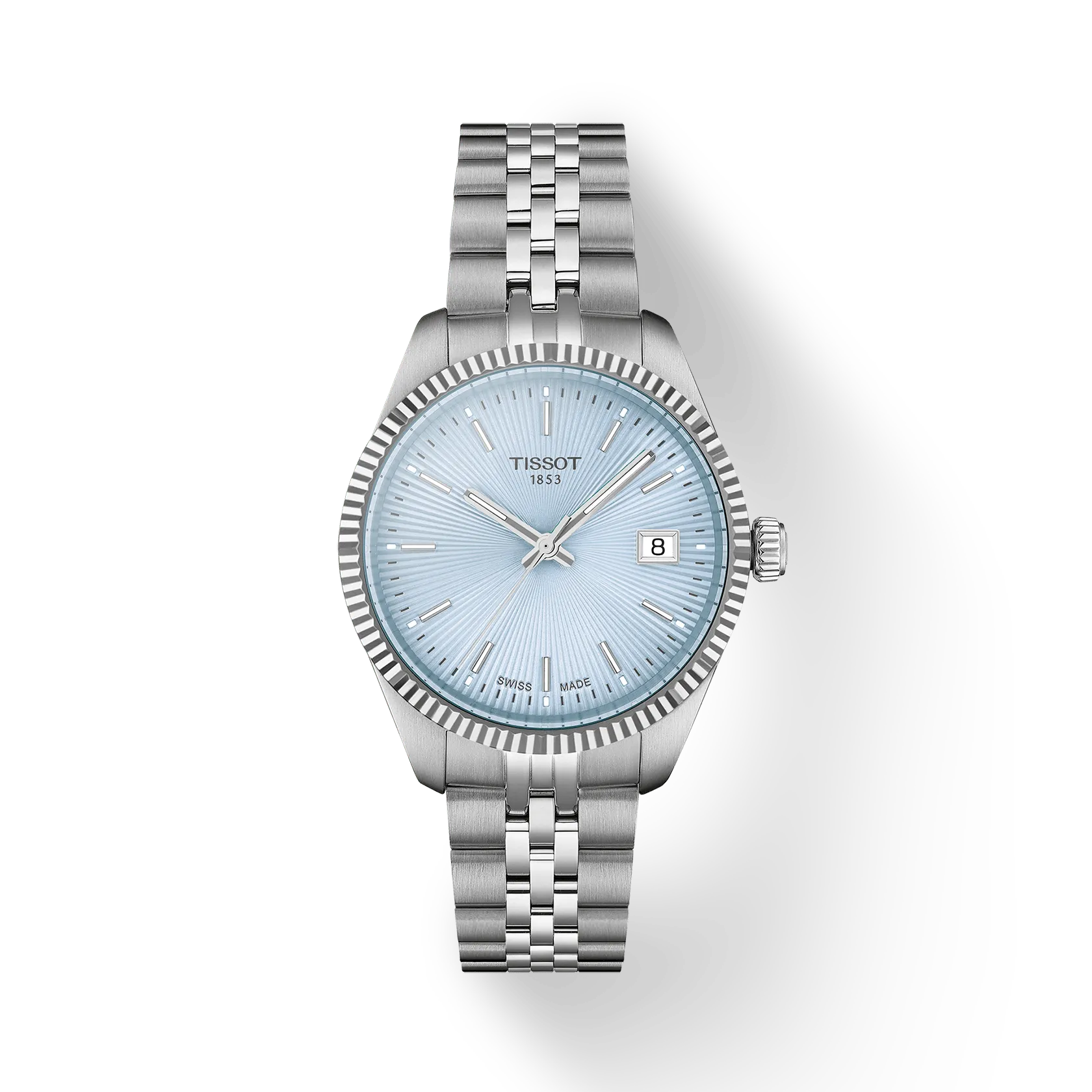 TISSOT Ballade Women Quartz Ice Blue Dial Analog Stainless Steel Watch