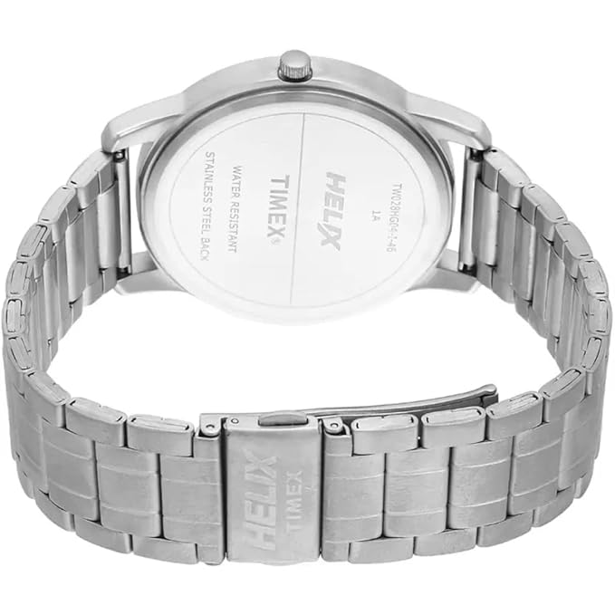 TIMEX Men Stainless Steel Helix Analog Brown Dial Watch, Band Color-Silver
