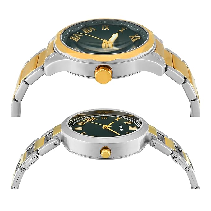 TIMEX Green Round Dial Analog Pair's Watch