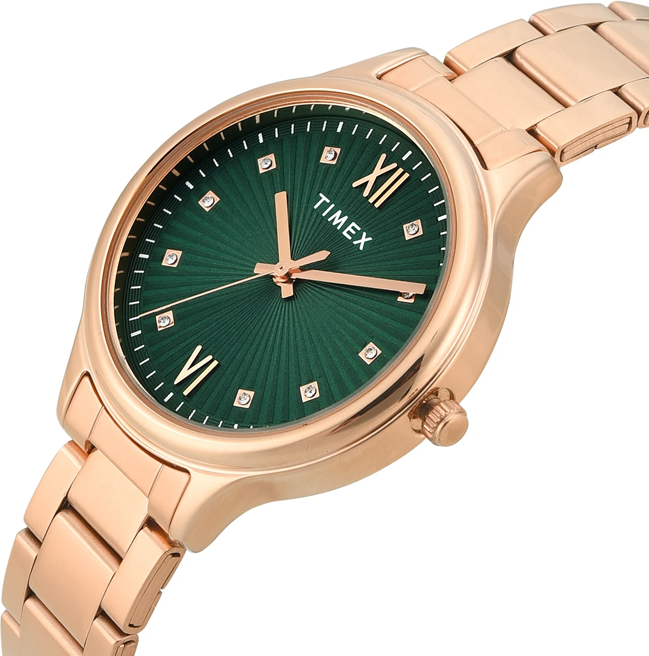 TIMEX Trendline Round 34mm Green Dial Analog Watch  - For Women