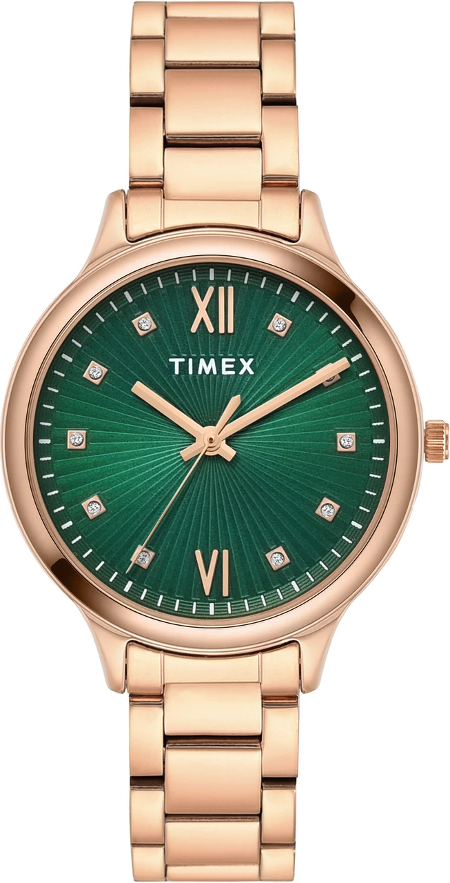 TIMEX Trendline Round 34mm Green Dial Analog Watch  - For Women