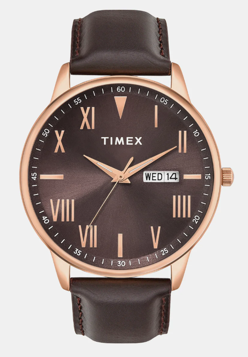 Trendline Men Quartz Brown Dial Analog Leather Watch