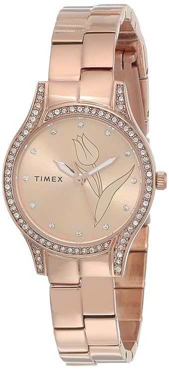 TIMEX Empera Analog Watch for Women with Rose Gold Round Dial & Rose Gold Stainless Steel Bracelet Band Water Resistant Women's Wrist Watches