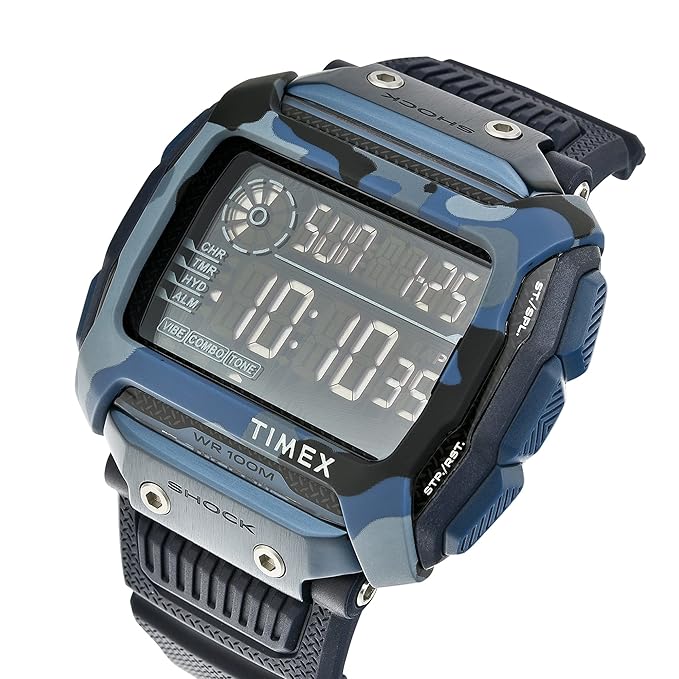 Timex Command™ Shock 54mm Blue Resin Strap Watch