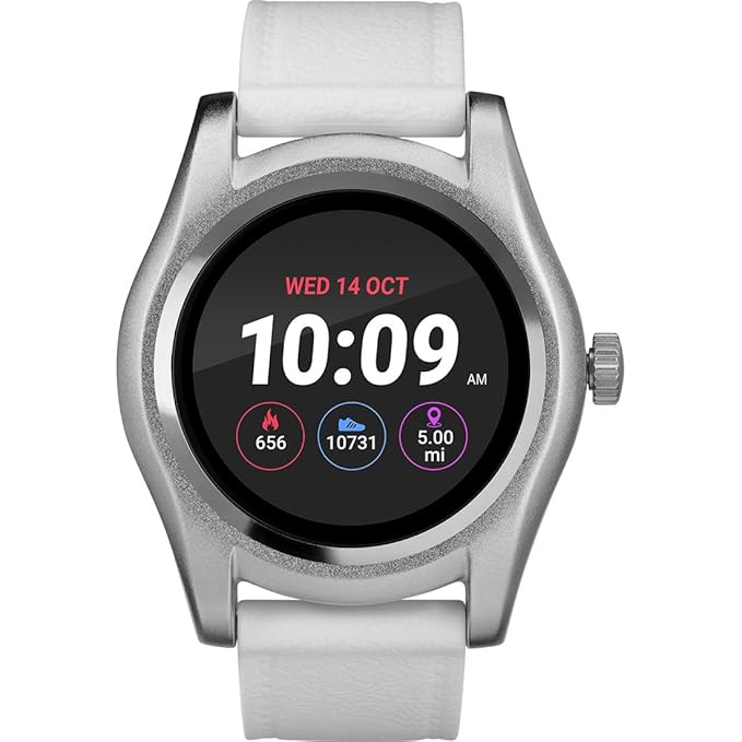 TIMEX iConnect Classic Round Touchscreen Smart Watch with Heart Rate, Notifications and Two-Way Bluetooth Calling - TW5M31700