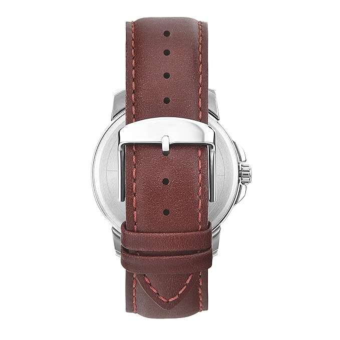 TIMEX Analog Watch for Man with Silver Round Dial & Brown Leather Strap Band Water Resistant Men's Wrist Watches