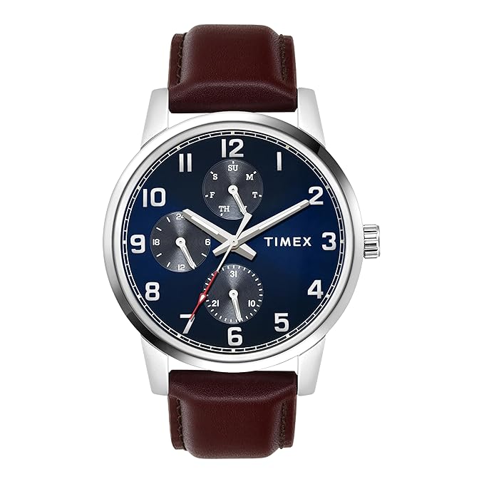 TIMEX Analog Watch for Men with Round Dial & Water Resistant Man's Wrist Watches