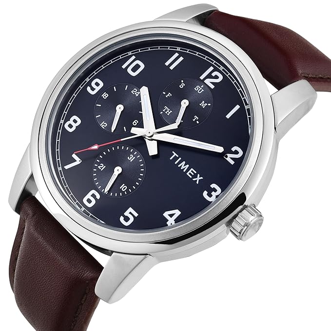 TIMEX Analog Watch for Men with Round Dial & Water Resistant Man's Wrist Watches