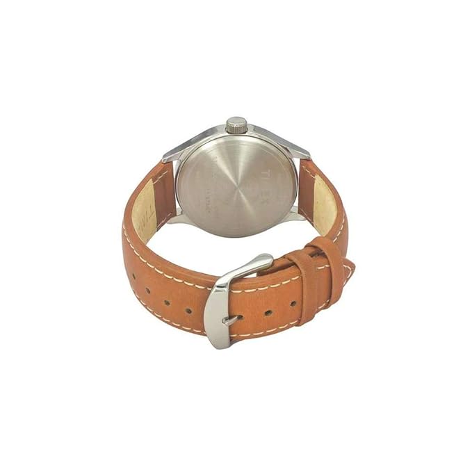 TIMEX Analog Watch for Man with Blue Round Dial & Tan Leather Strap Band Water Resistant Men's Wrist Watches