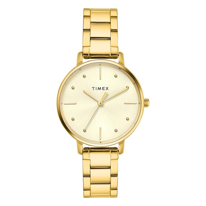 TIMEX Champagne Round Dial Analog Women's WatchTIMEX Champagne Round Dial Analog Women's Watch