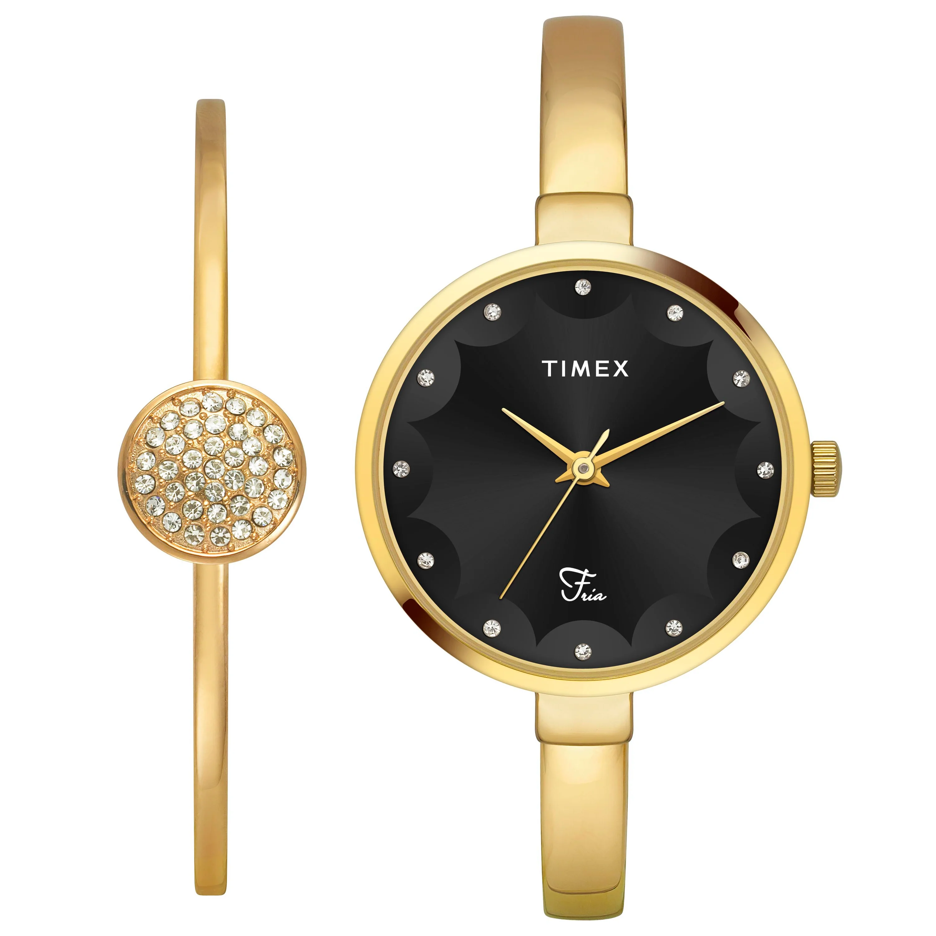 Timex Fria Round 21mm Black Dial Analog Women Watch