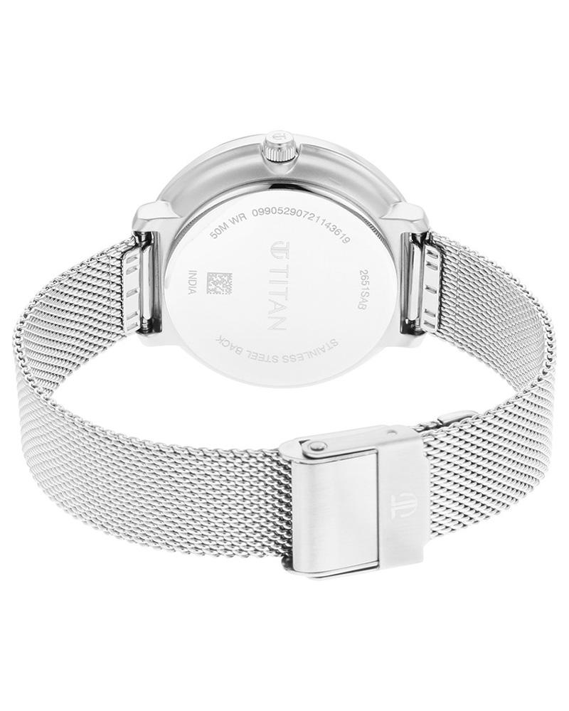 Titan Women Workwear Round Silver Watch