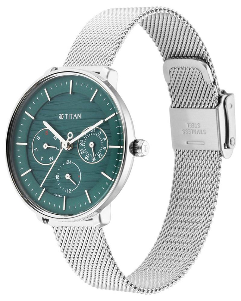 Titan Women Workwear Round Silver Watch