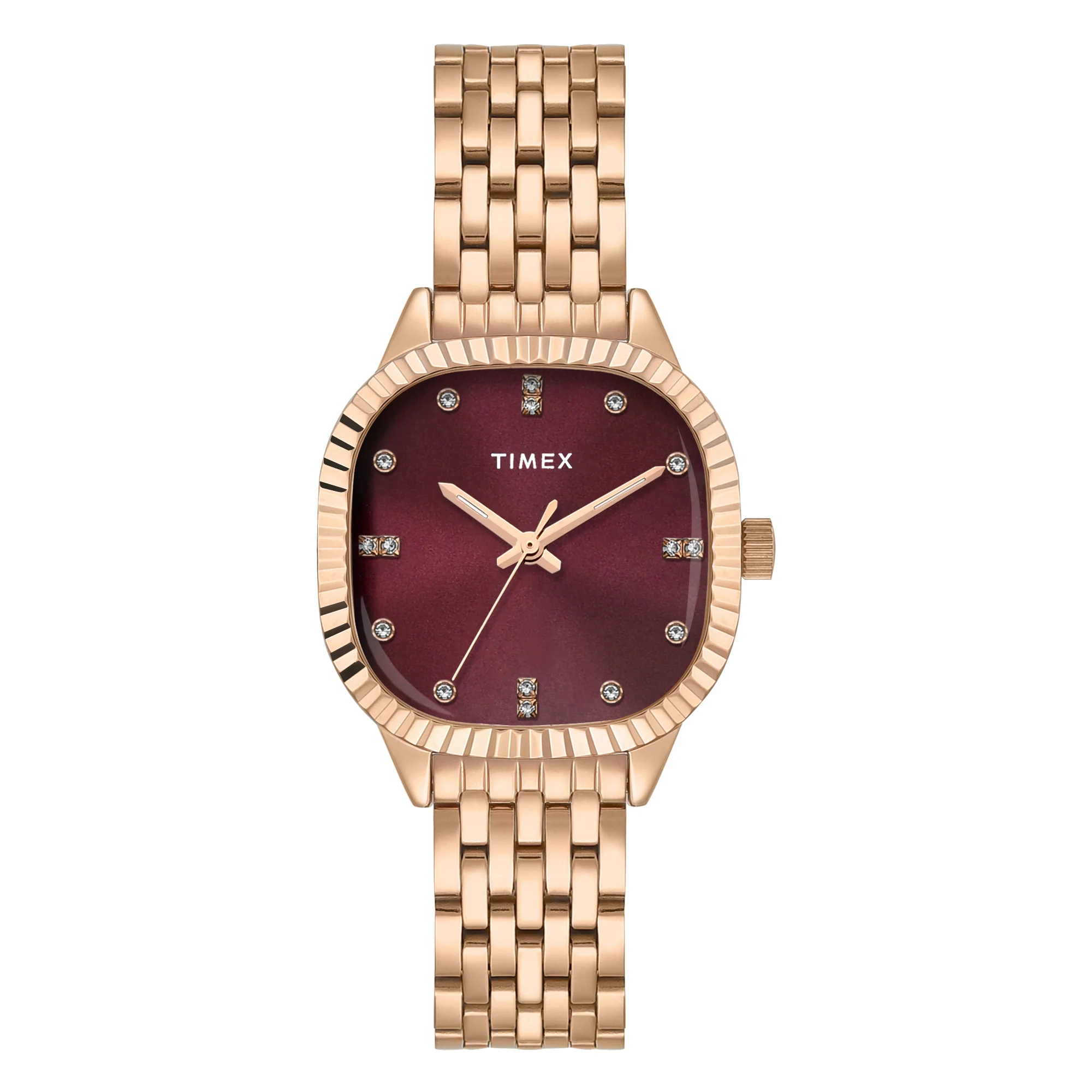 Timex Square 29mm Burgundy Dial Analog Women Watch
