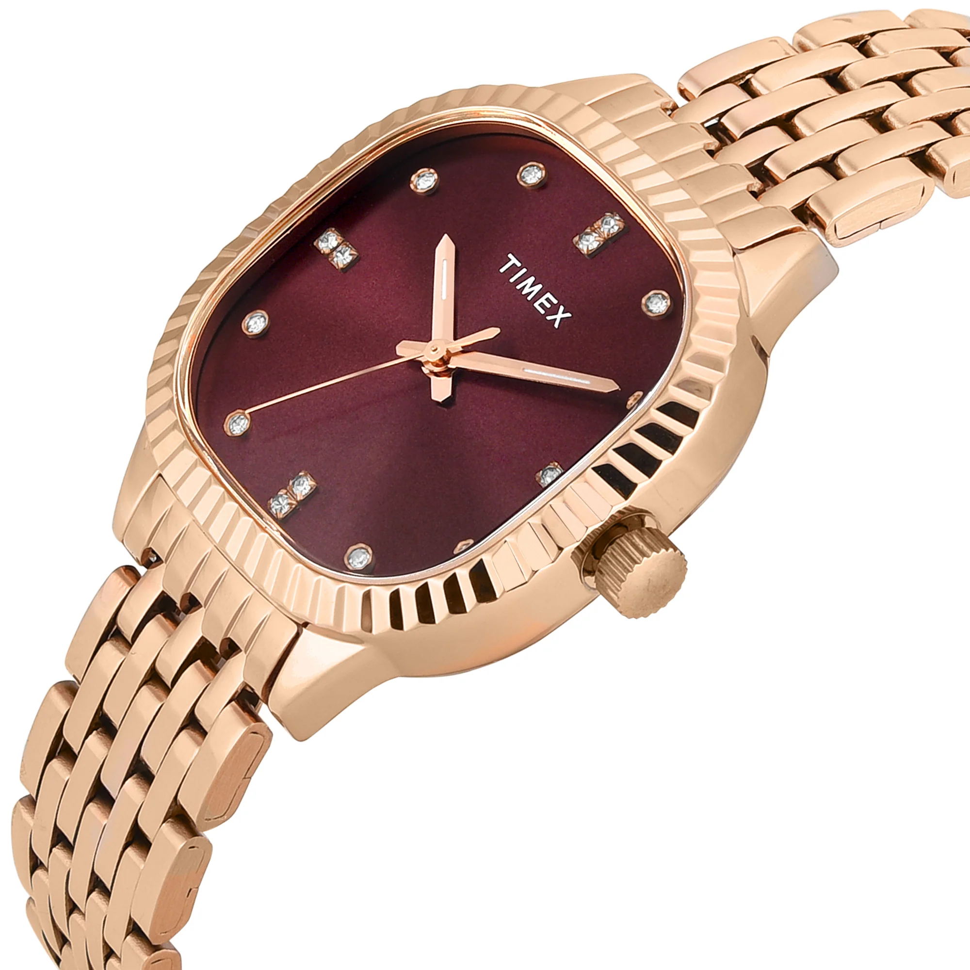Timex Square 29mm Burgundy Dial Analog Women Watch