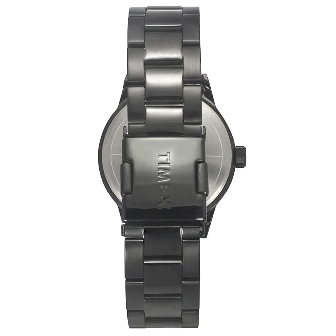 TIMEX Analog Watch for Man with Black Round Dial & Black Stainless Steel Bracelet Band Water Resistant Men's Wrist Watch