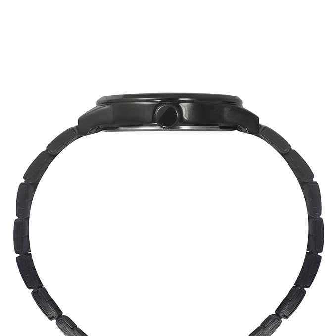 TIMEX Analog Watch for Man with Black Round Dial & Black Stainless Steel Bracelet Band Water Resistant Men's Wrist Watch