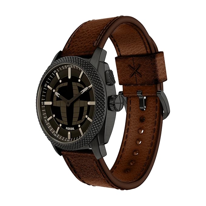 Fossil Machine Brown Quartz Leather Watch