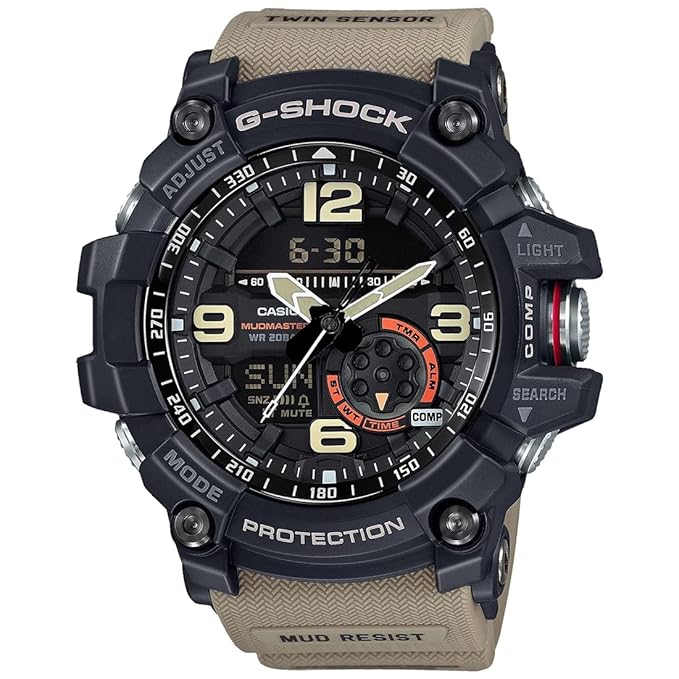 Casio G-Shock GG-1000-1A5DR Black Analog-Digital Dial Brown Resin Strap Men's Watch Mud Resistant Shock Resistant