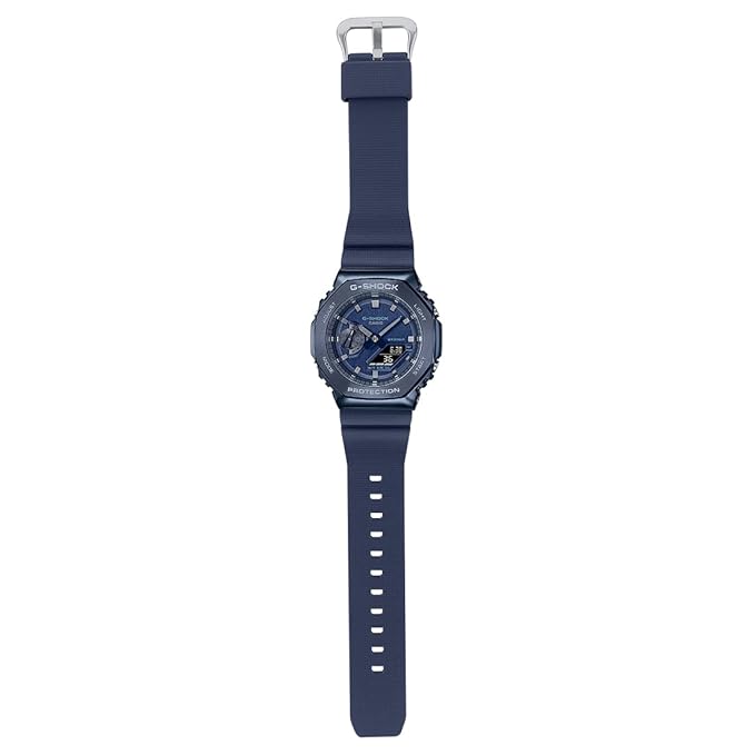 Casio G-Shock GM-2100N-2ADR Dark Blue IP Blue Analog-Digital Dial Blue Resin Strap Men's Watch Shock and 200M Water Resistant