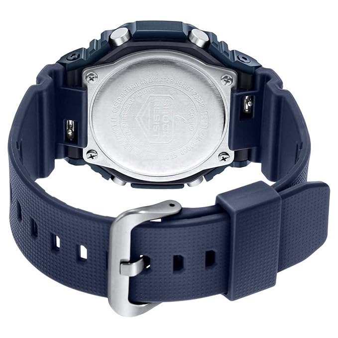 Casio G-Shock GM-2100N-2ADR Dark Blue IP Blue Analog-Digital Dial Blue Resin Strap Men's Watch Shock and 200M Water Resistant