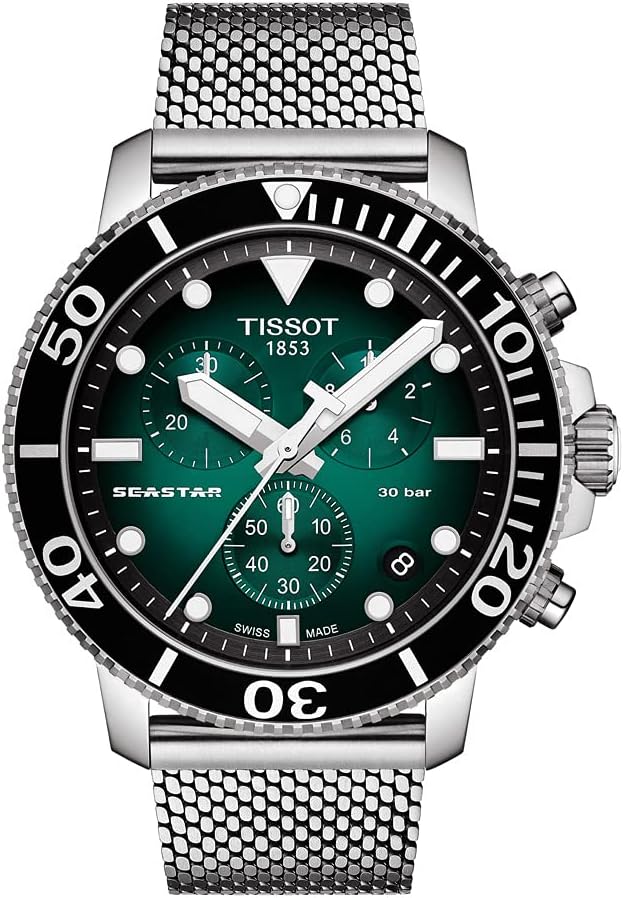Tissot Chronograph Silver Strap Men's Wrist Watch