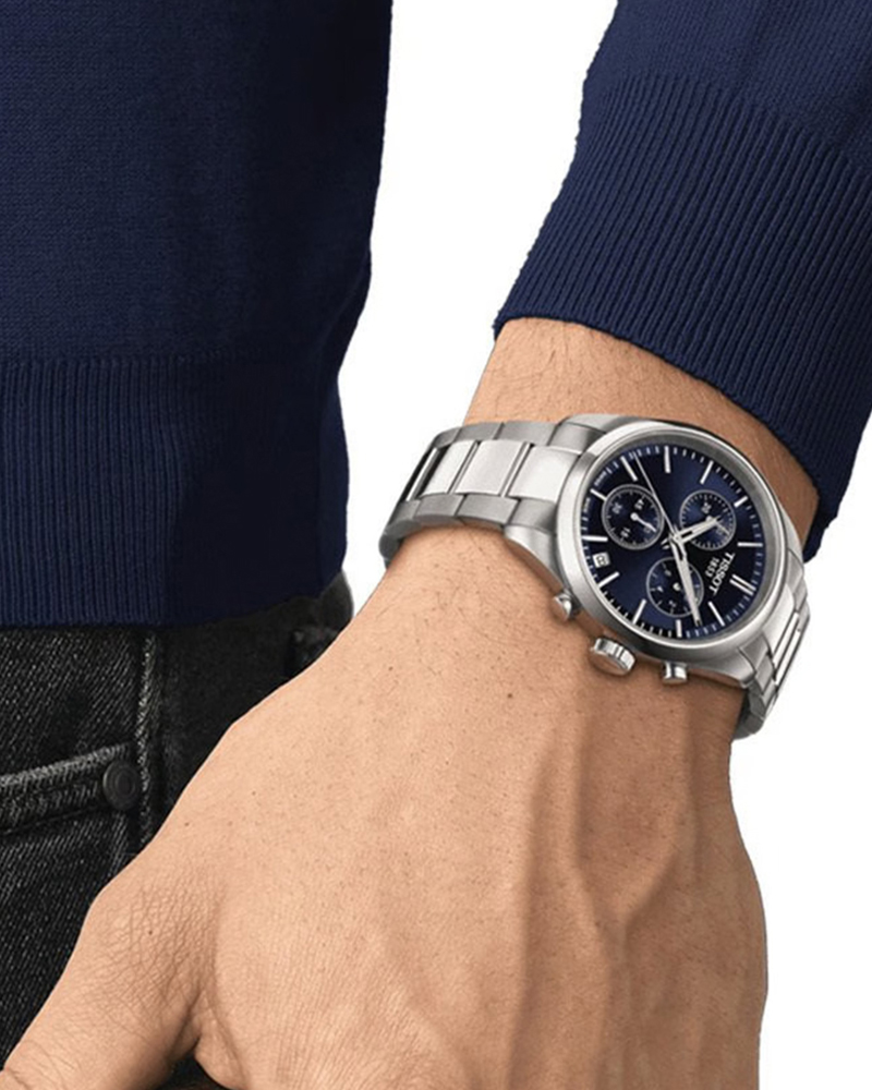 Tissot PR 100 Chronograph Quartz Blue Dial Men's Watch