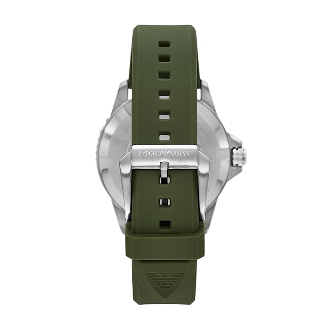 Emporio Armani Analog Green Dial Men's Silicone Watch
