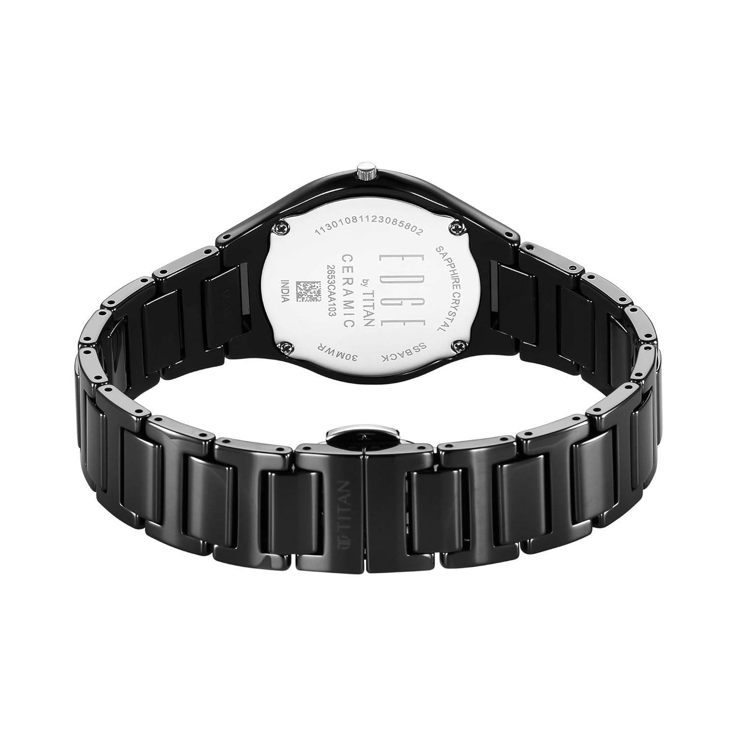 Titan Edge Ceramic Dress with Diamonds Quartz Analog Mother Of Pearl Dial Ceramic Strap Watch for Women
