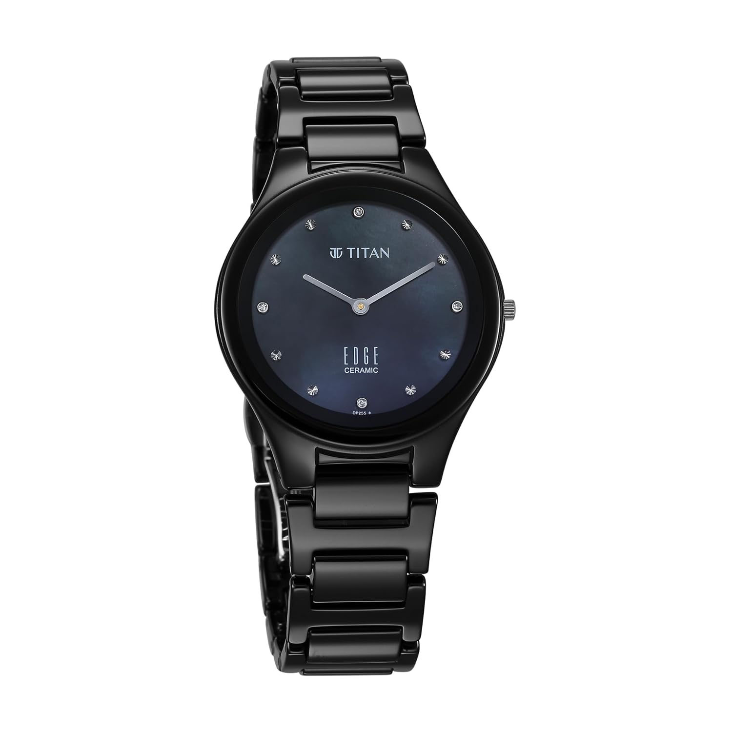 Titan Edge Ceramic Dress with Diamonds Quartz Analog Mother Of Pearl Dial Ceramic Strap Watch for Women
