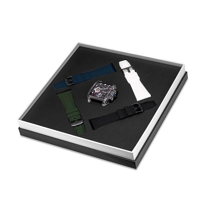 Police Quartz Chronograph Black Dial Multicoloured Color Silicone Strap Watch For Men