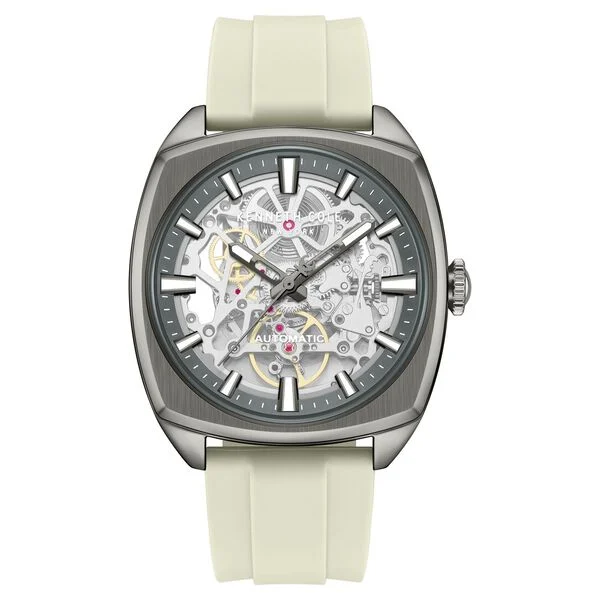 Kenneth Cole Automatic with Gun Dial White Silicon Strap Watch for Men