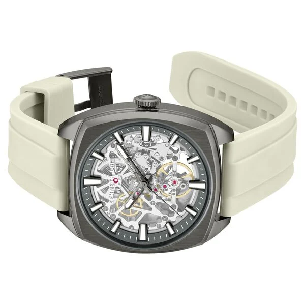 Kenneth Cole Automatic with Gun Dial White Silicon Strap Watch for Men