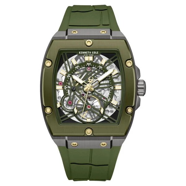 Kenneth Cole Automatic Green Dial Green Colour Silicone Strap Watch For Men