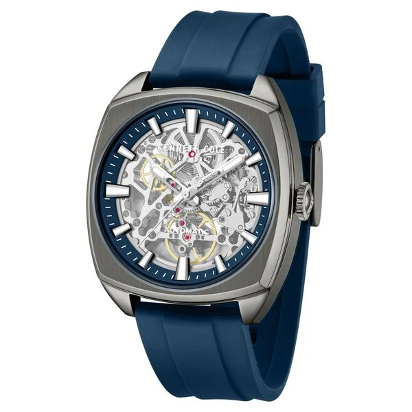 Kenneth Cole Automatic Blue Dial Blue Silicone Strap Watch For Men