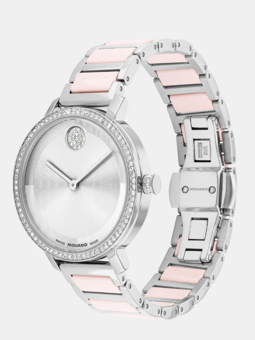 Bold Women Quartz Silver Dial Analog Stainless Steel Watch